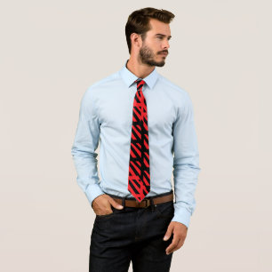 Rote und schwarze Necktie mit abstraktem Design   Krawatte