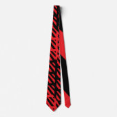 Rote und schwarze Necktie mit abstraktem Design Krawatte (Vorderseite)