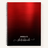Rote und schwarze Ombre Sketch Notizblock (Vorderseite)