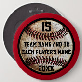 Rote und schwarze personalisierte Baseball-Pins-Bu Button (Vorne & Hinten)