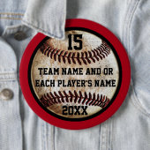 Rote und schwarze personalisierte Baseball-Pins-Bu Button (Beispiel)