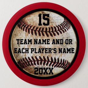 Rote und schwarze personalisierte Baseball-Pins-Bu Button