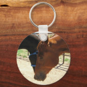 Rote und Schwarze Pferde Freunde teilen ein Geheim Schlüsselanhänger (Vorderseite)