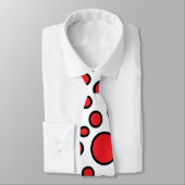 Rote und schwarze Polka-Punkt-Krawatte Krawatte (Gebunden)