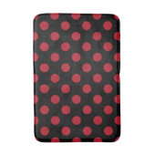 Rote und schwarze Polka-Punkte Badematte (Vorderseite Vertikal)