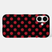 Rote und schwarze Polka-Punkte Case-Mate iPhone Hülle (Rückseite (Horizontal))