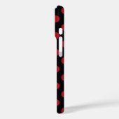 Rote und schwarze Polka-Punkte Case-Mate iPhone Hülle (Rückseite / Links)