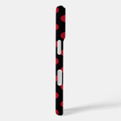 Rote und schwarze Polka-Punkte Case-Mate iPhone Hülle (Rückseite / Rechts)