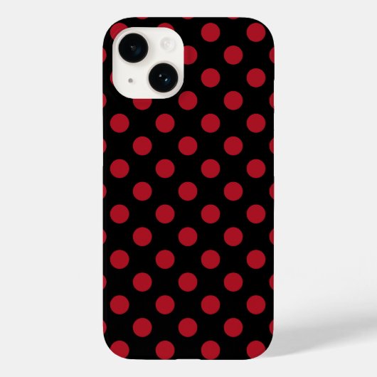 Rote und schwarze Polka-Punkte Case-Mate iPhone Hülle (Rückseite)