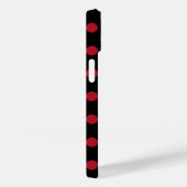 Rote und schwarze Polka-Punkte Case-Mate iPhone Hülle (Rückseite / Rechts)