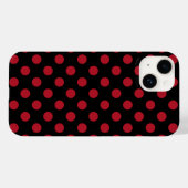 Rote und schwarze Polka-Punkte Case-Mate iPhone Hülle (Rückseite (Horizontal))