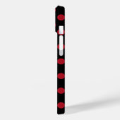 Rote und schwarze Polka-Punkte Case-Mate iPhone Hülle (Rückseite / Links)