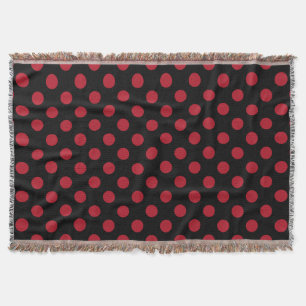 Rote und schwarze Polka-Punkte Decke