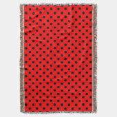 Rote und schwarze Polka-Punkte Decke (Vorderseite Vertikal)