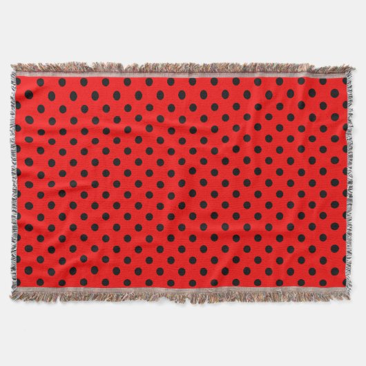 Rote und schwarze Polka-Punkte Decke (Vorderseite)