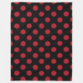 Rote und schwarze Polka-Punkte Fleecedecke (Vorderseite)