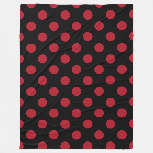 Rote und schwarze Polka-Punkte Fleecedecke (Vorderseite)