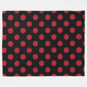 Rote und schwarze Polka-Punkte Fleecedecke (Vorderseite (Horizontal))