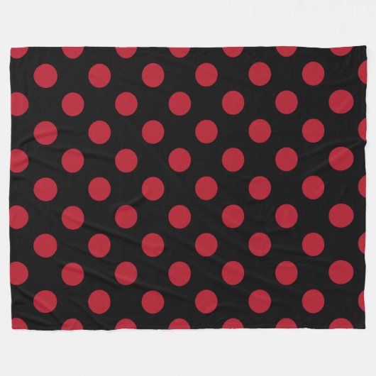 Rote und schwarze Polka-Punkte Fleecedecke (Vorderseite (Horizontal))