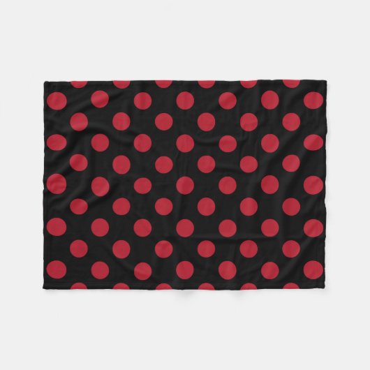 Rote und schwarze Polka-Punkte Fleecedecke (Vorderseite (Horizontal))