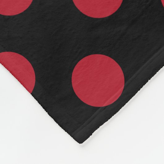 Rote und schwarze Polka-Punkte Fleecedecke (Ecke)