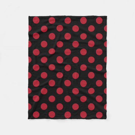 Rote und schwarze Polka-Punkte Fleecedecke (Vorderseite)