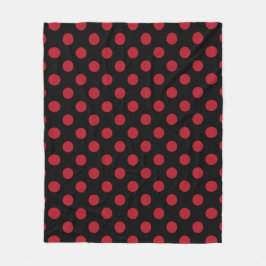 Rote und schwarze Polka-Punkte Fleecedecke