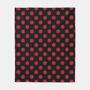 Rote und schwarze Polka-Punkte Fleecedecke