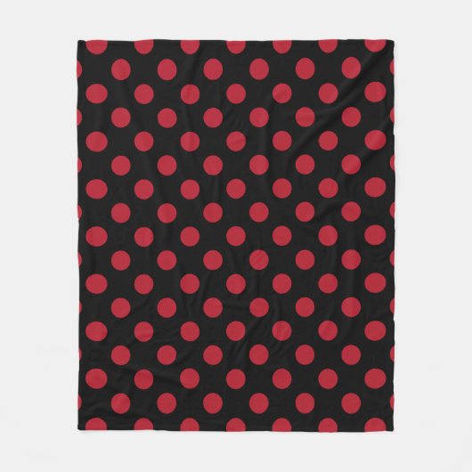 Rote und schwarze Polka-Punkte Fleecedecke (Vorderseite)