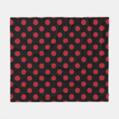 Rote und schwarze Polka-Punkte Fleecedecke (Vorderseite (Horizontal))