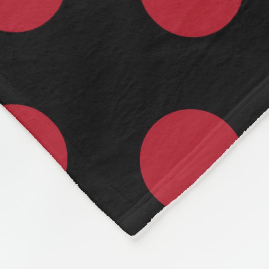 Rote und schwarze Polka-Punkte Fleecedecke (Ecke)