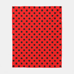 Rote und schwarze Polka-Punkte Fleecedecke