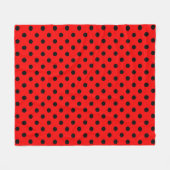 Rote und schwarze Polka-Punkte Fleecedecke (Vorderseite (Horizontal))