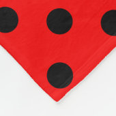 Rote und schwarze Polka-Punkte Fleecedecke (Ecke)