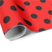 Rote und schwarze Polka-Punkte Geschenkpapier (Rolleneckpunkt)