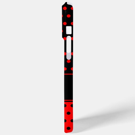 Rote und schwarze Polka-Punkte, Individuelle Name Case-Mate iPhone Hülle (Rückseite / Links)