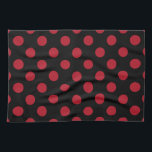 Rote und schwarze Polka-Punkte Küchentuch<br><div class="desc">Rote und schwarze Polka-Punkte</div>