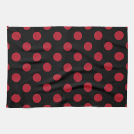 Rote und schwarze Polka-Punkte Küchentuch