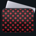 Rote und schwarze Polka-Punkte Laptopschutzhülle<br><div class="desc">Rote und schwarze Polka-Punkte</div>