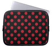 Rote und schwarze Polka-Punkte Laptopschutzhülle (Vorderseite)