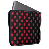 Rote und schwarze Polka-Punkte Laptopschutzhülle (Vorne Rechts)
