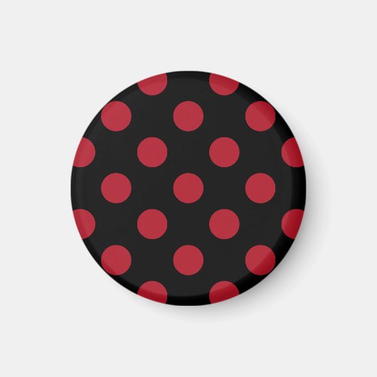 Rote und schwarze Polka-Punkte Magnet (Vorne)