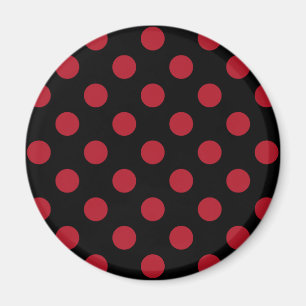 Rote und schwarze Polka-Punkte Magnet