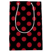 Rote und schwarze Polka-Punkte Mittlere Geschenktüte (Vorderseite)