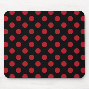 Rote und schwarze Polka-Punkte Mousepad