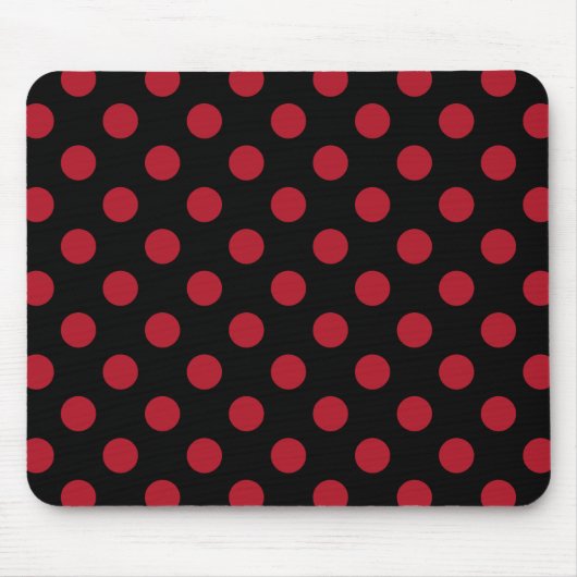 Rote und schwarze Polka-Punkte Mousepad (Vorne)