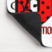 Rote und schwarze Polka-Punkte Mousepad (Ecke)