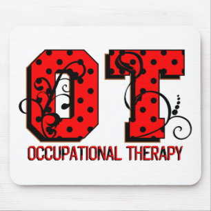 Rote und schwarze Polka-Punkte Mousepad