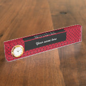 Rote und schwarze Polka-Punkte Namensplakette (Seite)