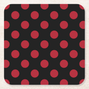 Rote und schwarze Polka-Punkte Rechteckiger Pappuntersetzer